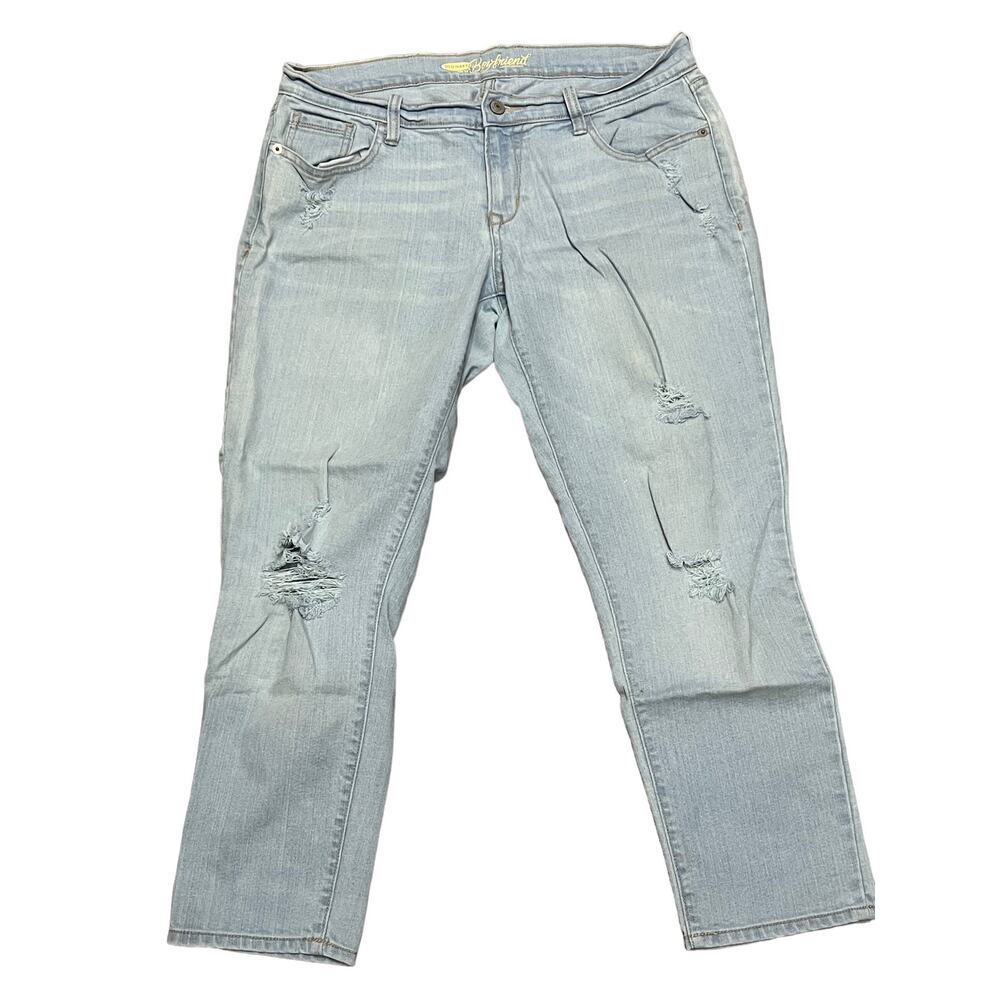 Old Navy Women's Light Wash Distressed Boyfriend Jeans SIZE 8